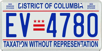 DC license plate EV4780