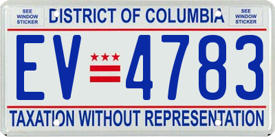 DC license plate EV4783