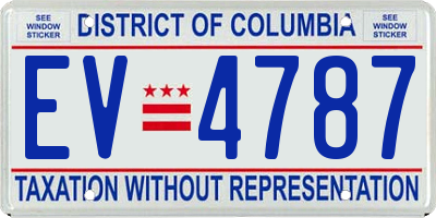 DC license plate EV4787