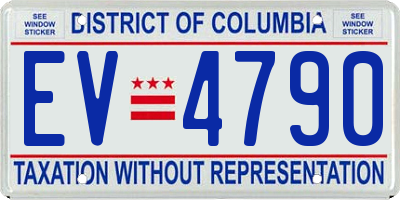 DC license plate EV4790