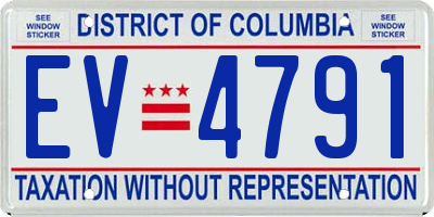 DC license plate EV4791