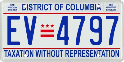 DC license plate EV4797