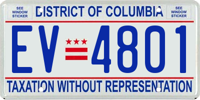 DC license plate EV4801
