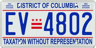 DC license plate EV4802