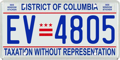 DC license plate EV4805