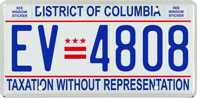 DC license plate EV4808