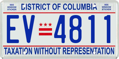 DC license plate EV4811