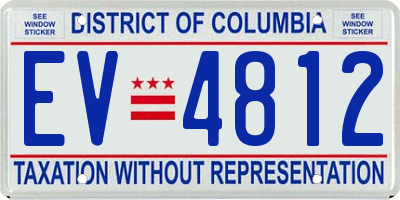 DC license plate EV4812