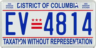 DC license plate EV4814