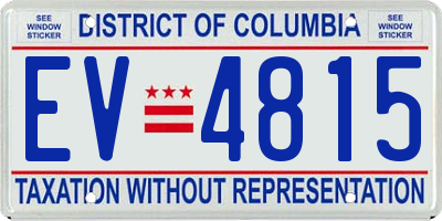 DC license plate EV4815