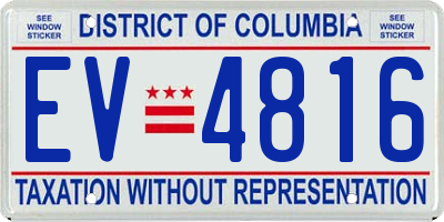 DC license plate EV4816