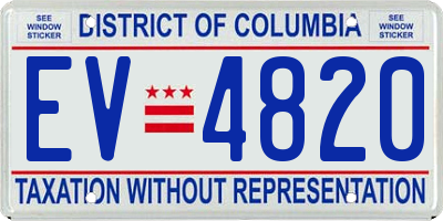 DC license plate EV4820