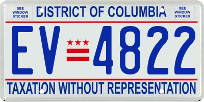 DC license plate EV4822