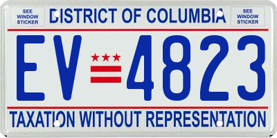 DC license plate EV4823