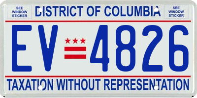 DC license plate EV4826