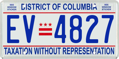 DC license plate EV4827
