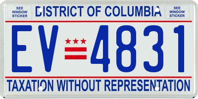 DC license plate EV4831