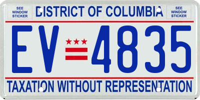 DC license plate EV4835