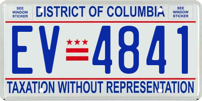 DC license plate EV4841