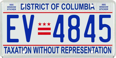 DC license plate EV4845