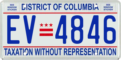 DC license plate EV4846