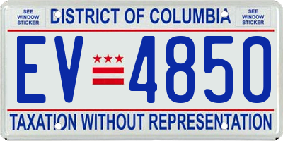 DC license plate EV4850