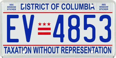 DC license plate EV4853