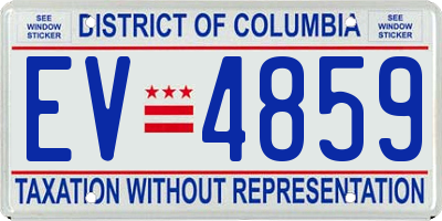 DC license plate EV4859