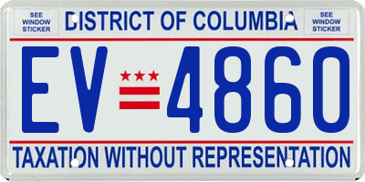 DC license plate EV4860