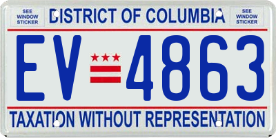 DC license plate EV4863