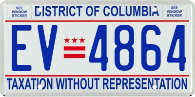 DC license plate EV4864