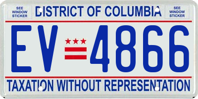 DC license plate EV4866