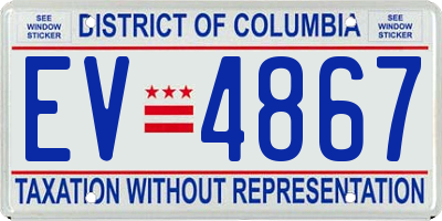 DC license plate EV4867