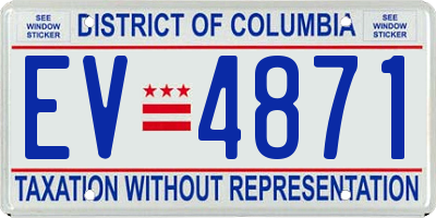 DC license plate EV4871