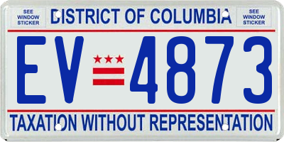 DC license plate EV4873
