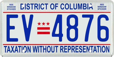 DC license plate EV4876