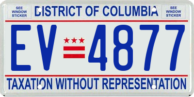 DC license plate EV4877