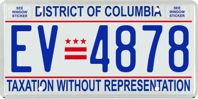DC license plate EV4878