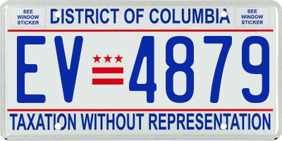 DC license plate EV4879