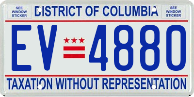 DC license plate EV4880