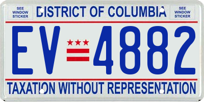 DC license plate EV4882