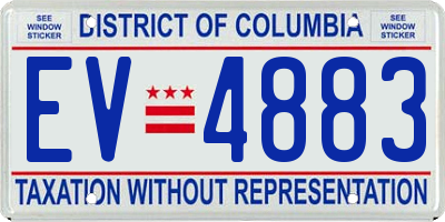 DC license plate EV4883