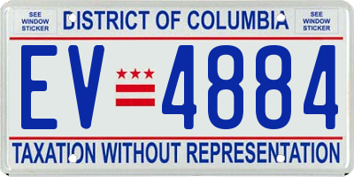 DC license plate EV4884