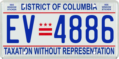 DC license plate EV4886