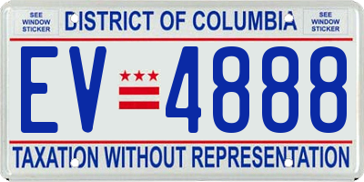 DC license plate EV4888