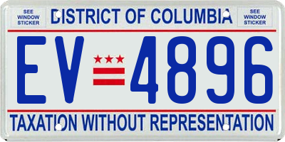 DC license plate EV4896