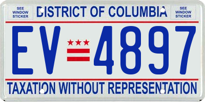 DC license plate EV4897