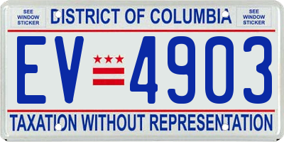 DC license plate EV4903