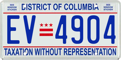 DC license plate EV4904