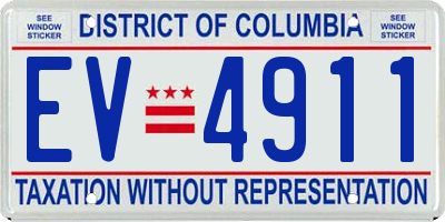 DC license plate EV4911